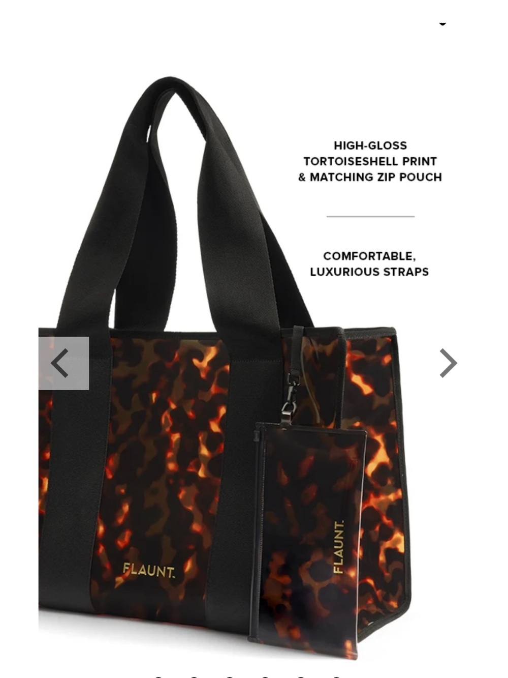NWT Flaunt Tortoiseshell Clear Tote in Amber Brown - Picture 4 of 16